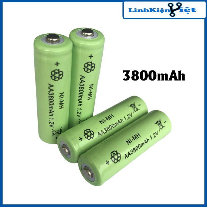 Pin sạc Ni-MH AA điện áp 1.2V dung lượng lớn 1800mA/3000mA/3800mA tùy chọn