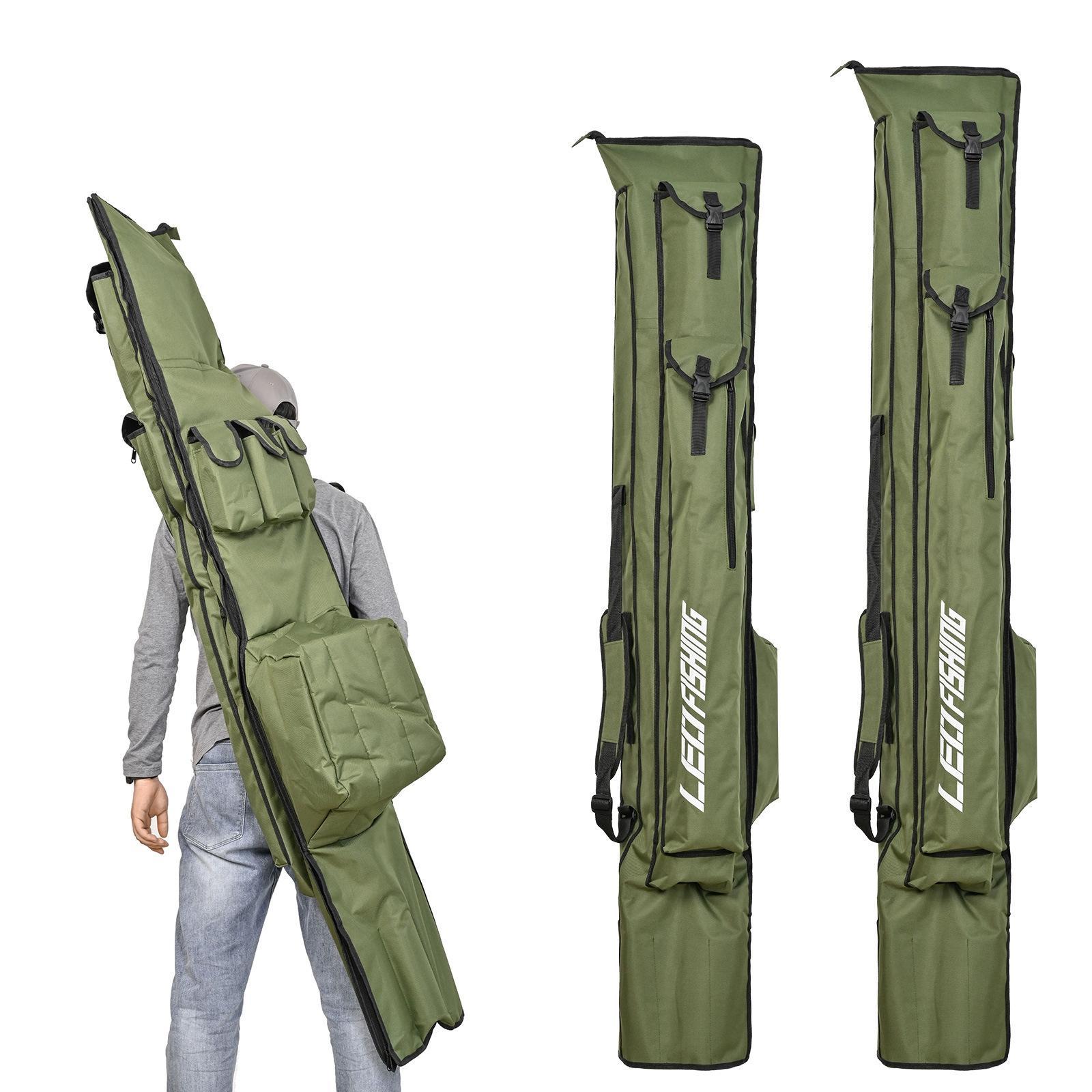 Fishing Rod Case Oxford Cloth Fishing Bag Portable Folding Fishing Rod Reel Tackle Tool Carry Case Carrier Travel Bag