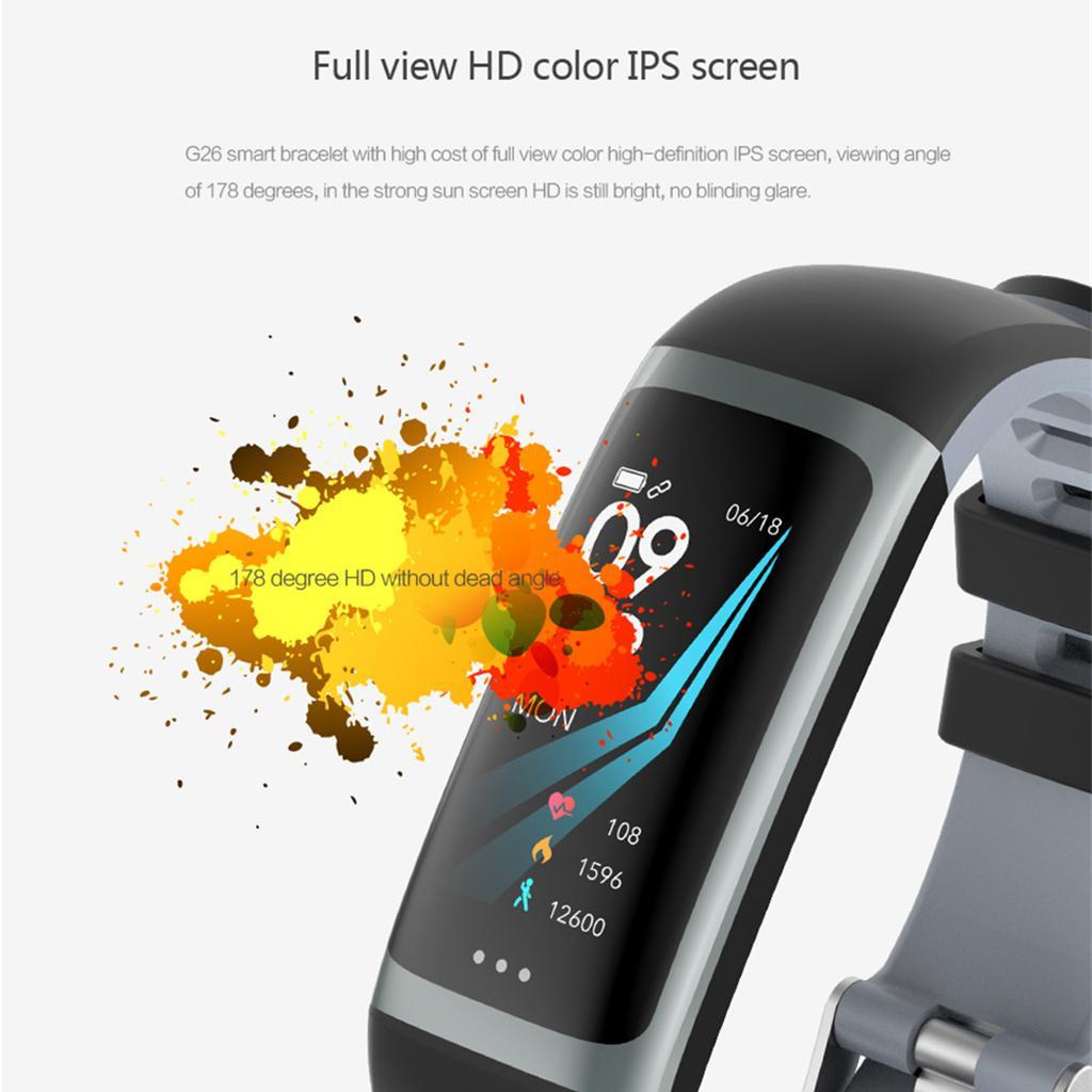 G26 Waterproof Heart Rate Blood Pressure Oxygen Smart Watch Bracelet