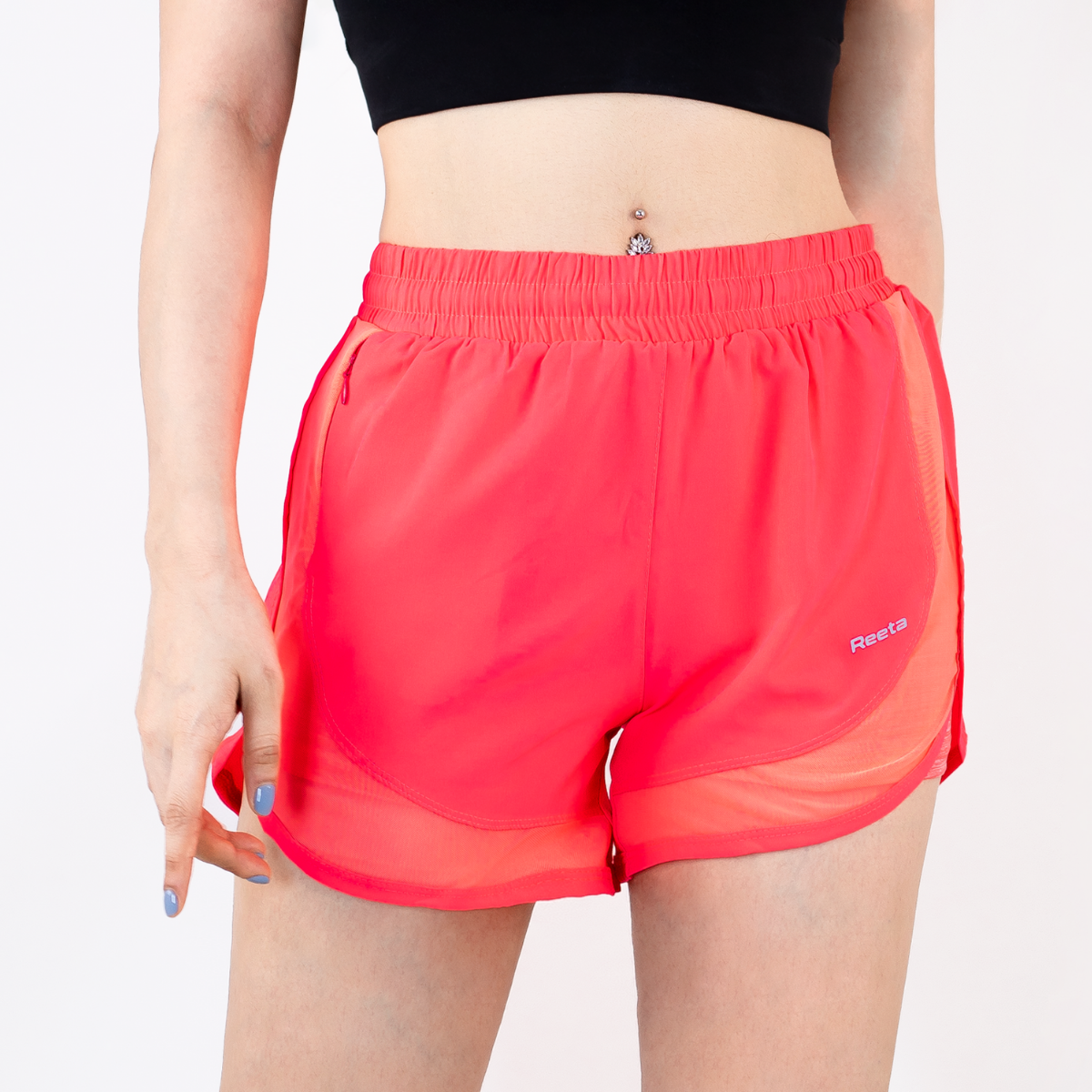 Quần Short Đùi Thể Thao Nữ Reeta 2 Lớp Co Giãn 4 Chiều Tập Gym - Yoga - Chạy Bộ - Aerobic Nhiều Màu - A2188