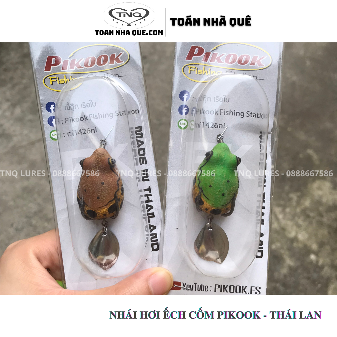 Nhái hơi ếch cốm Pikook Thái Lan giao màu ngẫu nhiên- nổi 4cm – 8g TNQ LURE - Toán nhà quê