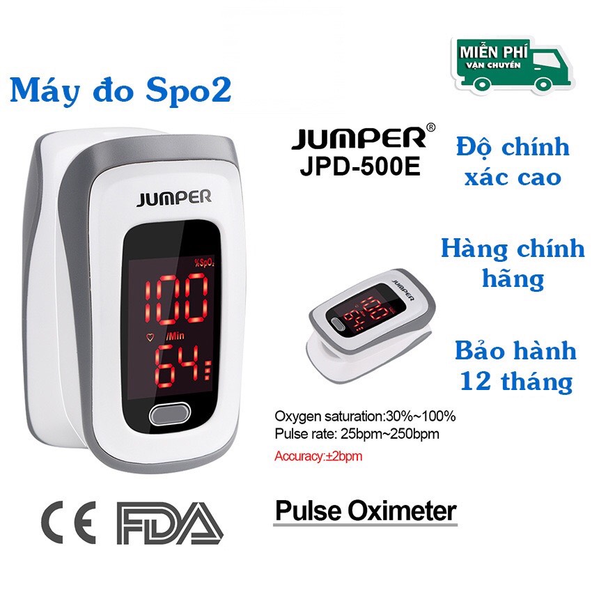 Máy đo nồng độ oxy trong máu SpO2 &amp;amp; nhịp tim Jumper JPD-500E