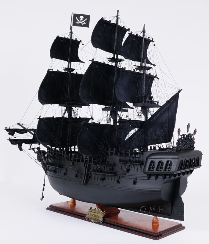 Mô hình thuyền cướp biển hải tặc gỗ trang trí nhà cửa Black Pearl dài 85cm (hàng cao cấp, lắp ráp sẵn)