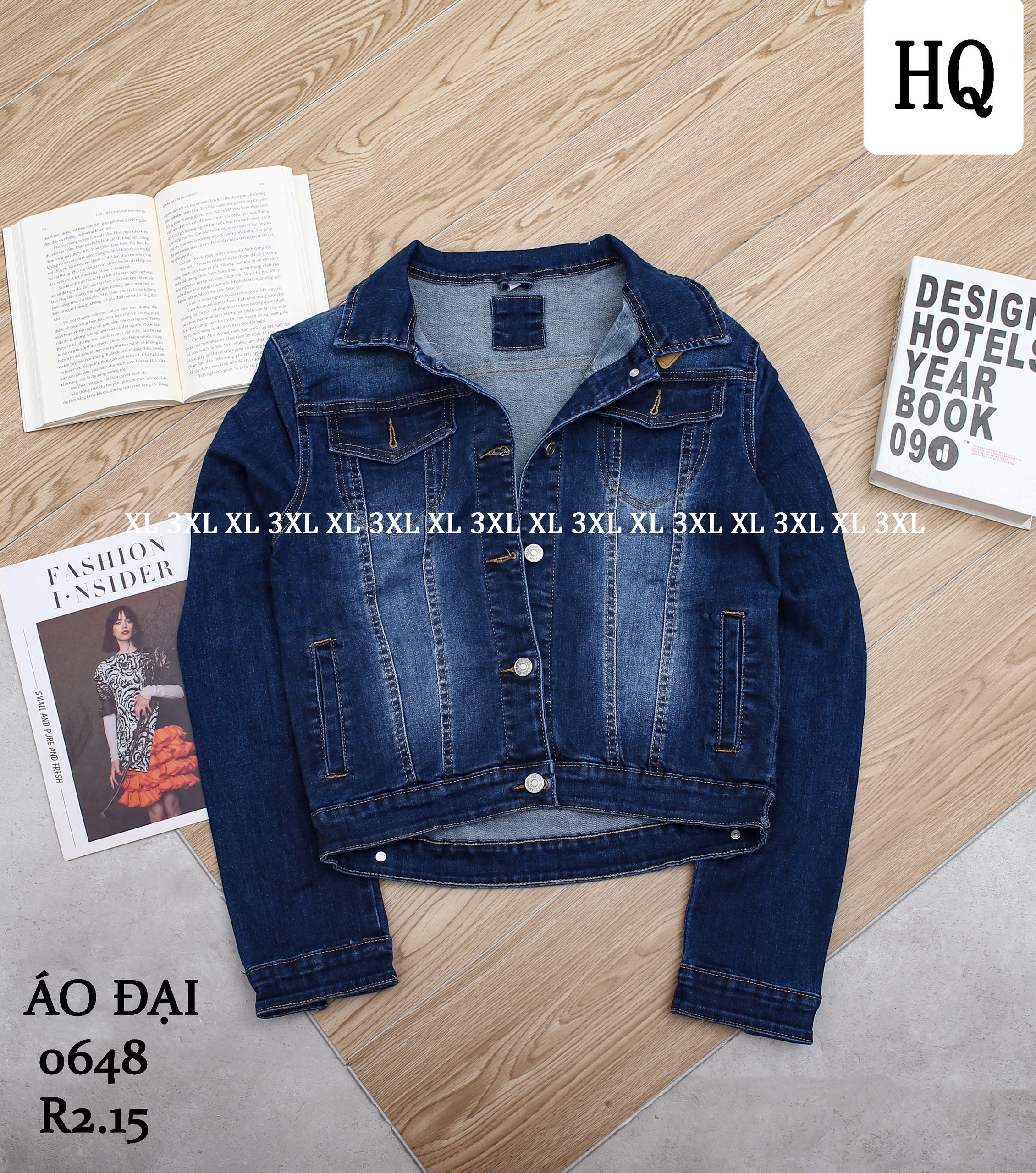 Áo khoác jeans nữ xuất xịn bigsize HQJeans form lớn thoải mái