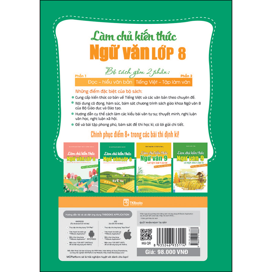 Bộ Sách Làm Chủ Kiến Thức Ngữ Văn Lớp 8 - Phần 1 Đọc - Hiểu Văn Bản Và Phần 2 Tiếng Việt - Tập Làm Văn