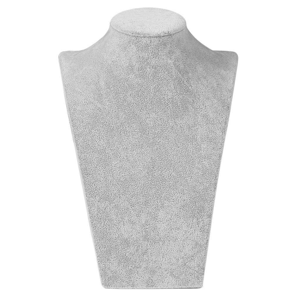 Set of 2 Velvet 3-Dimensional Necklace Jewelry Display Bust Stand Pendant Holder