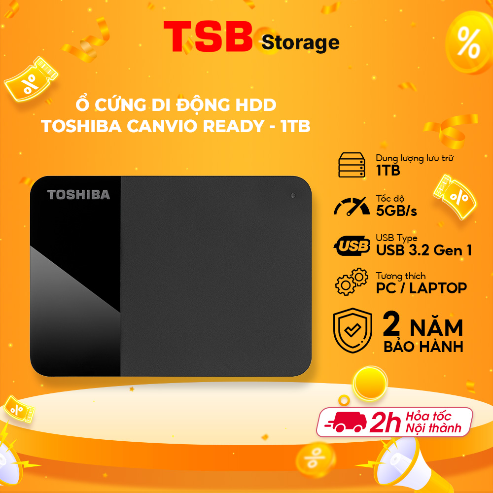 Ổ Cứng Di Động Toshiba Canvio Ready Hàng Chính Hãng - 1TB