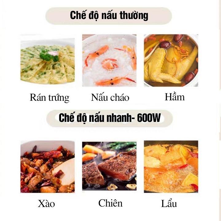 Nồi Lẩu Điện Chống Dính Nồi Hấp Điện Nấu Mỳ Lẩu Đa Năng Mini Có Tay Cầm Tiện Dụng Công Suất 600W - Dung Tích 1.5L