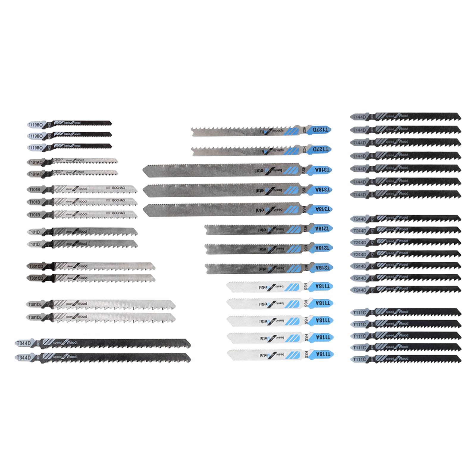 48Pack Various Jigsaw Blades Set Jig Saw Blade for Woodworking Cutter Kit