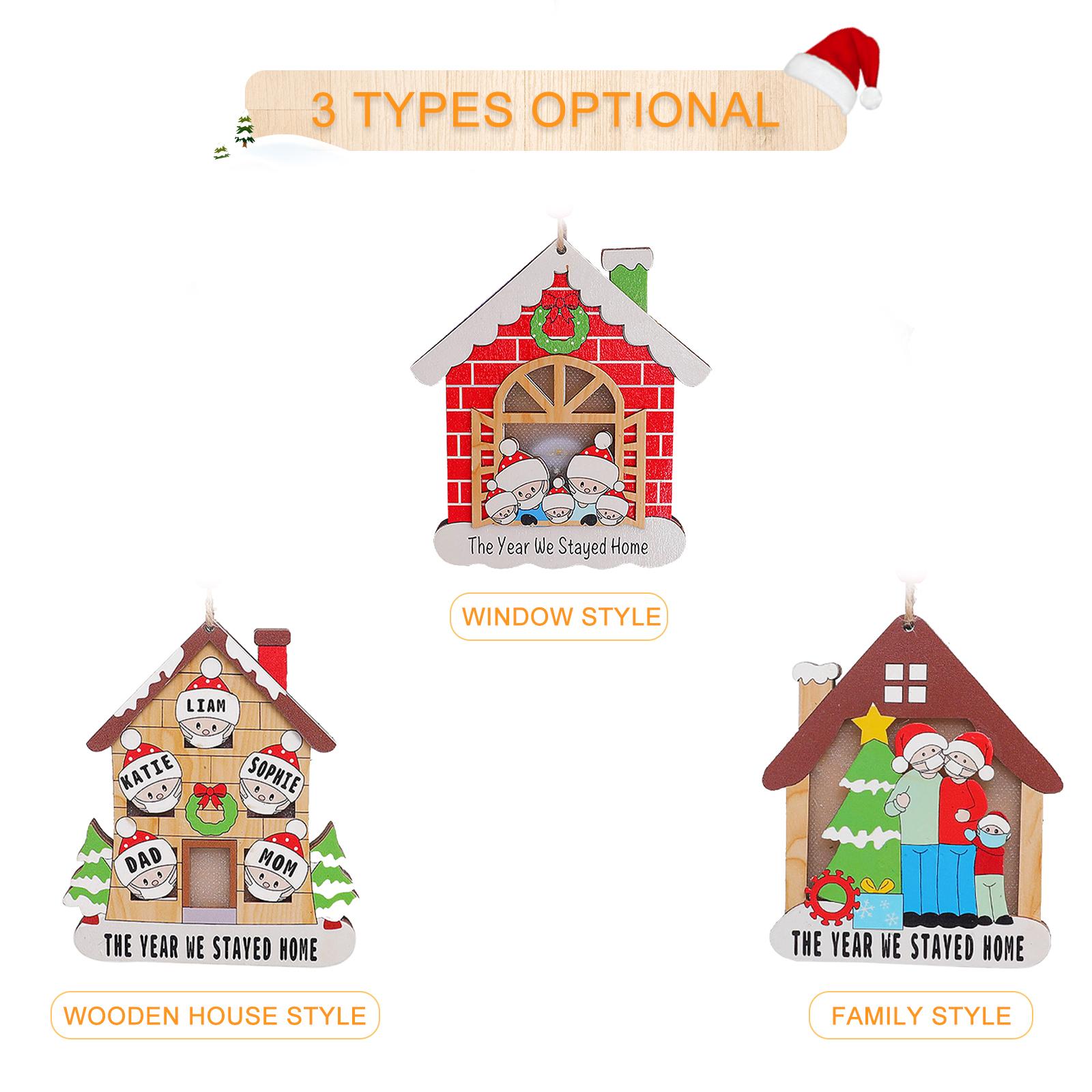 Nhà gỗ phát sáng trang trí cây thông noel, đồ trang trí giáng sinh