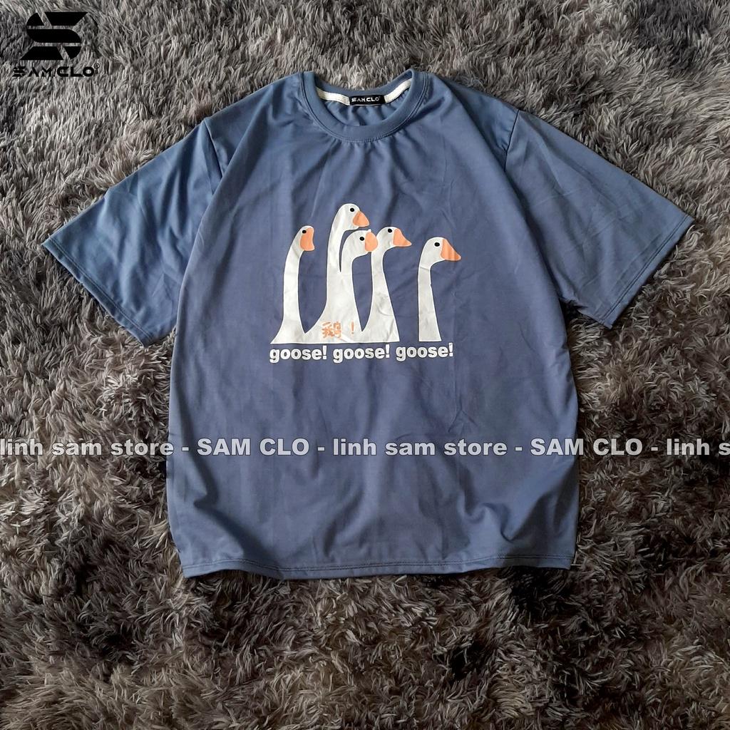 Áo thun tay lỡ nữ SAM CLO freesize phông form rộng dáng Unisex - Ulzzang mặc cặp, nhóm, lớp in hình ĐẦU VỊT chữ GOOSE