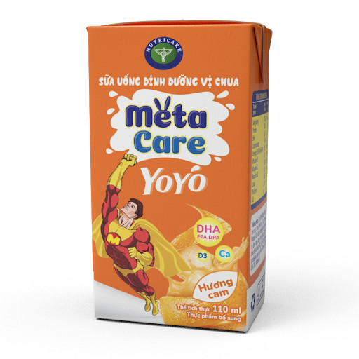 Thùng sữa uống dinh dưỡng vị chua Nutricare Metacare Yoyo (Hương CAM)- tinh anh cao lớn hơn (110ml x 48 hộp)