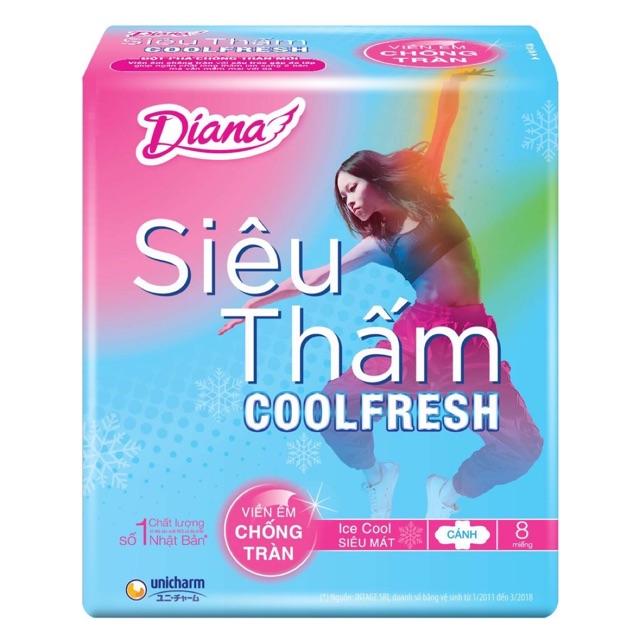 BVS DIANA siêu thấm CoolFresh siêu mỏng cánh 8 miếng - 3411970