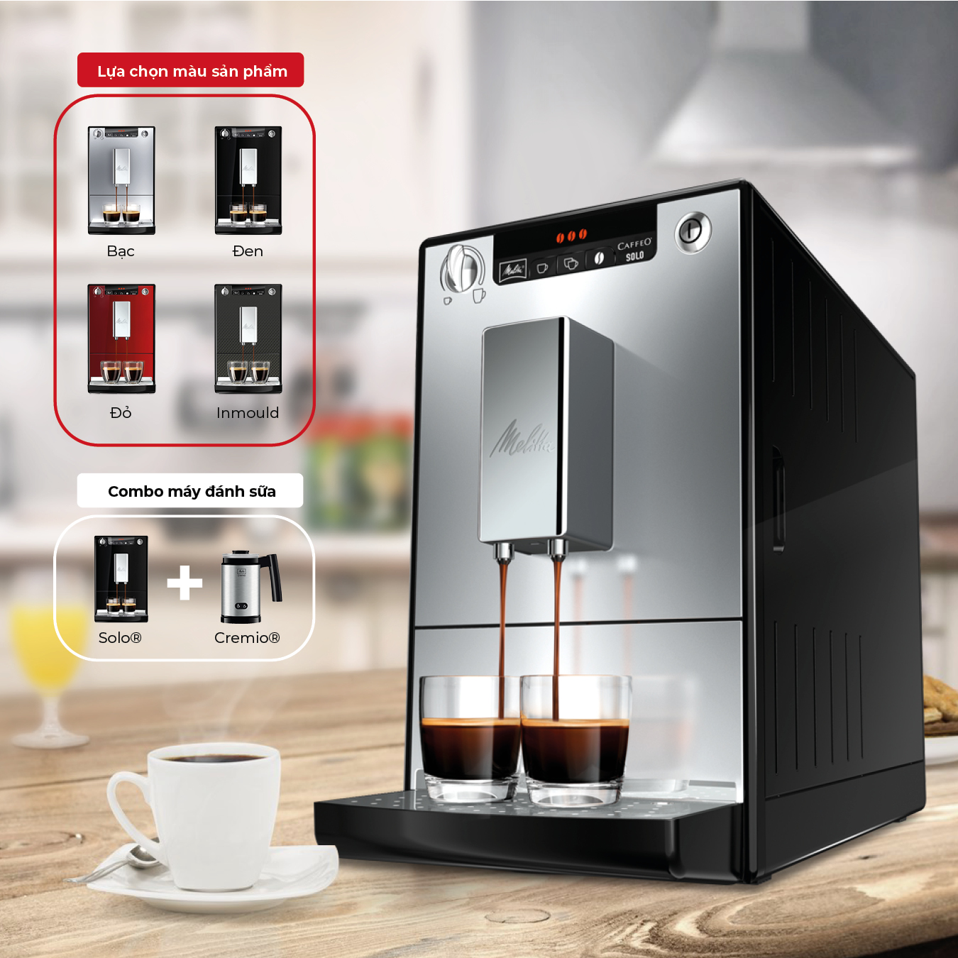 Máy pha cà phê tự động Melitta Cafeo Solo - Hàng nhập khẩu chính hãng 100% từ thương hiệu Melitta, Đức