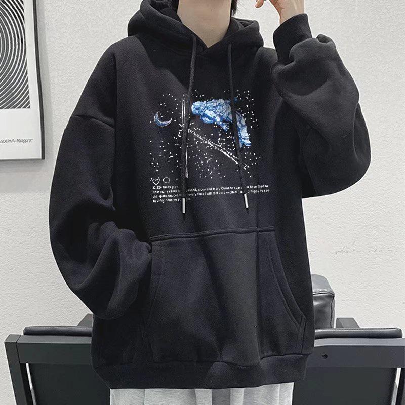 Áo Hoodie Mỏng Dáng Rộng In Hình Phi Hành Gia Galaxy Thời Trang Unisex M-8XL