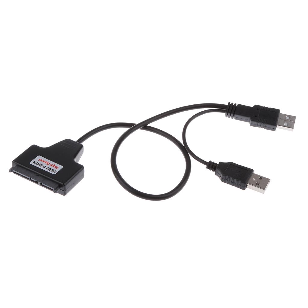 USB 2.0 to SATA 22Pin Adapter Y-Cable with USB Power Cable for 2.5" SATA SSD