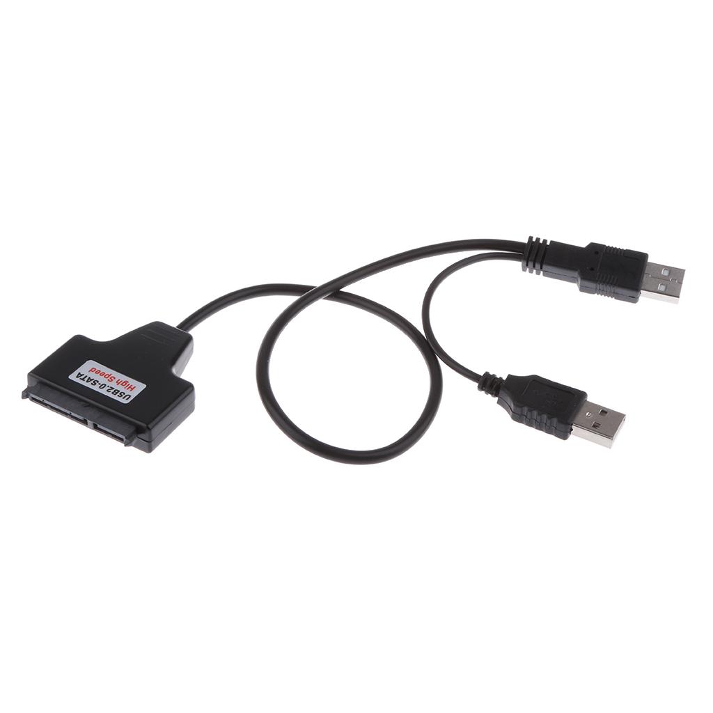 USB 2.0 to 2.5'' 7+15P 22Pin SATA 2.0 HDD/SSD Adapter Cable for Win/Mac