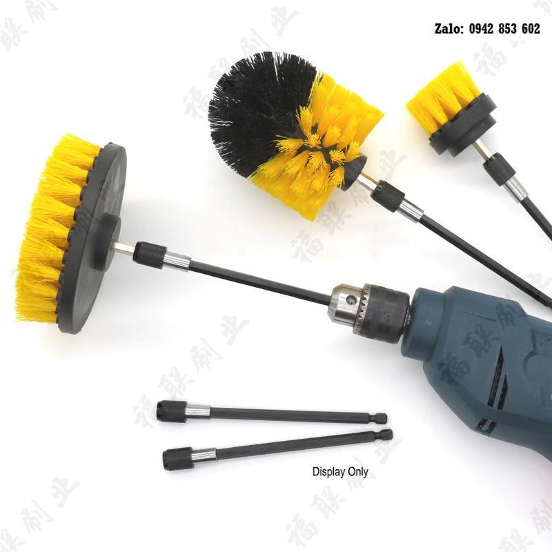 Bộ 3 Bàn Chải Gắn Máy Khoan Cọ Chà Sàn Vệ Sinh Nhà Cửa - Dụng Cụ Rửa Xe Ô Tô Đa Năng