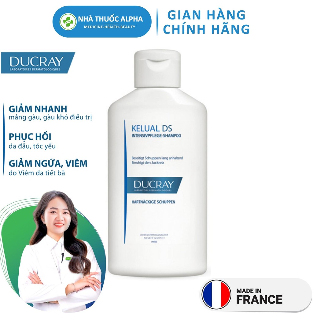 Dầu gội Ducray, hỗ trợ giảm ngứa giảm rụng tóc Ducray Kedual DS Shampooing 125ml