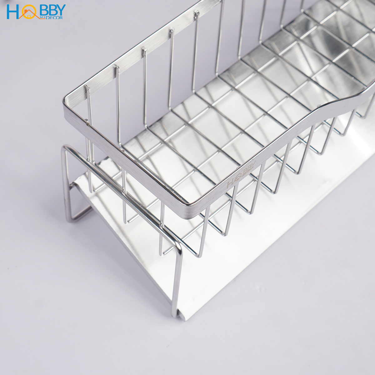 Khay đựng miếng rửa bát thoát nước gác bồn rửa Hobby Home Decor KRC9 size lớn inox 304 không rỉ sét