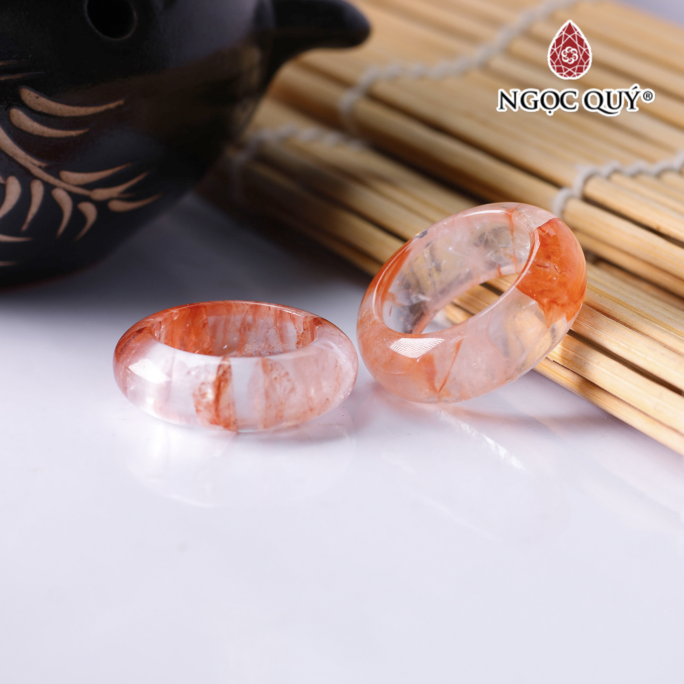 Nhẫn thạch anh cam mệnh hỏa, thổ - Ngọc Quý Gemstones