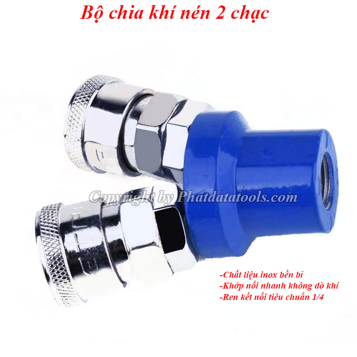 Chạc 2 chia khí nén - Bộ chia 2 khí nén