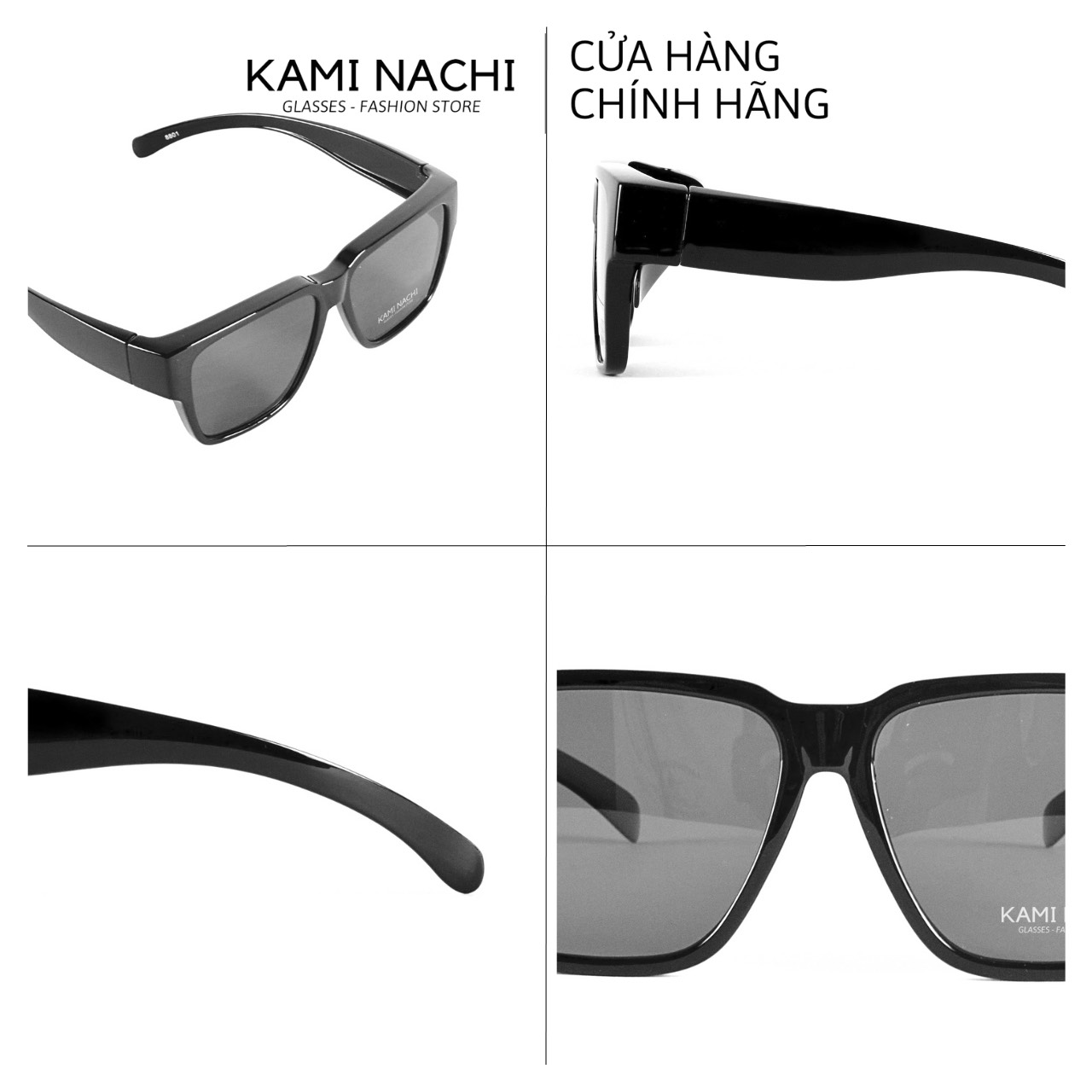 Gọng kính Shield Glasses chống phân cực, chống tia UV, có thể đeo cùng lúc với kính cận KAMI NACHI T8801