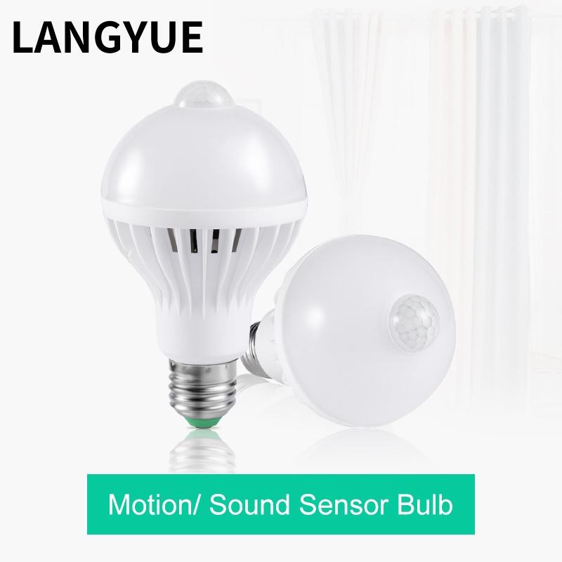 Bóng đèn Led Cảm biến chuyển động PIR Bóng đèn thông minh 5W 7W 9W E27 Bóng đèn Led 220V Cảm biến âm thanh rađa Cảm biến giọng nói Bóng đèn thông minh cho ngôi nhà