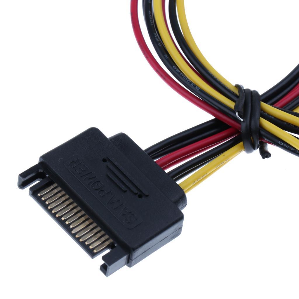 SATA Male to SATA 2 Female 15pin Power Y Splitter Extension Cable 8 Inch