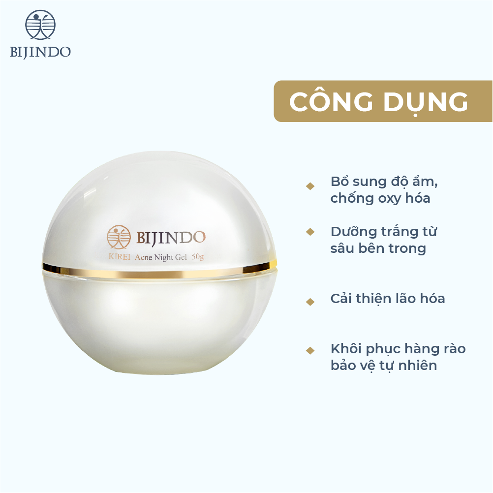 Gel Dưỡng Ẩm Ngừa Mụn BIJINDO KIREI Acne Night Gel 50g