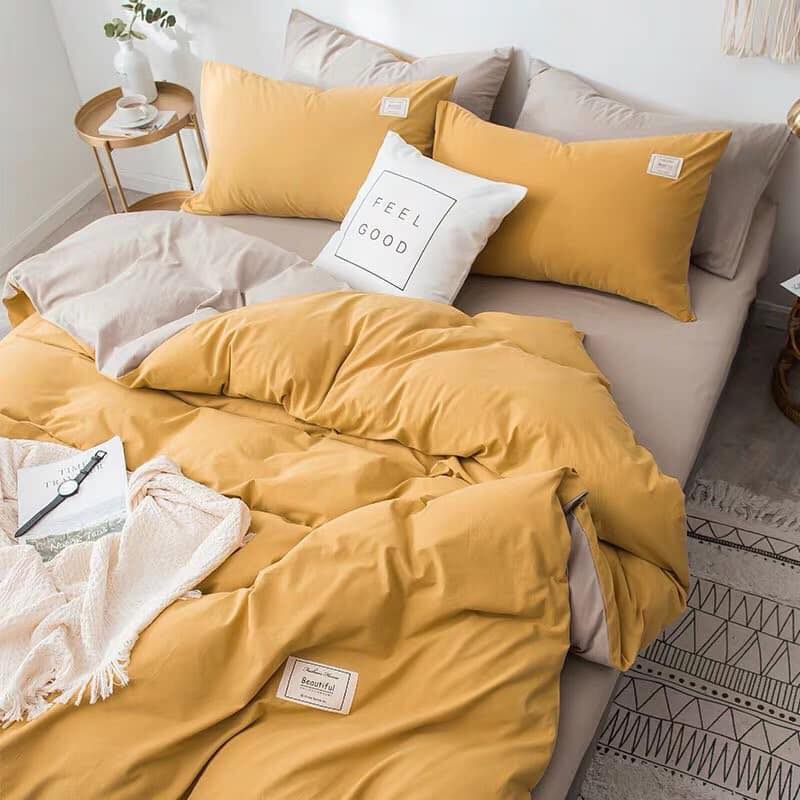 Bộ Chăn Ga Gối Cao Cấp Cotton TiCi Vàng SunShine