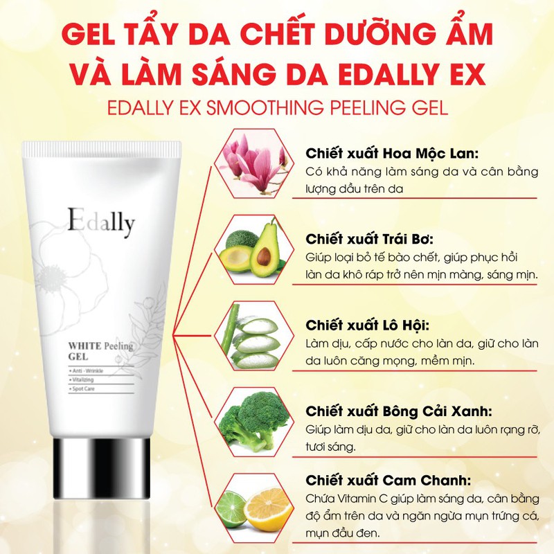 Gel tẩy da chết dưỡng ẩm và làm sáng da Edally Hàn Quốc - Smoothing Peeling Gel