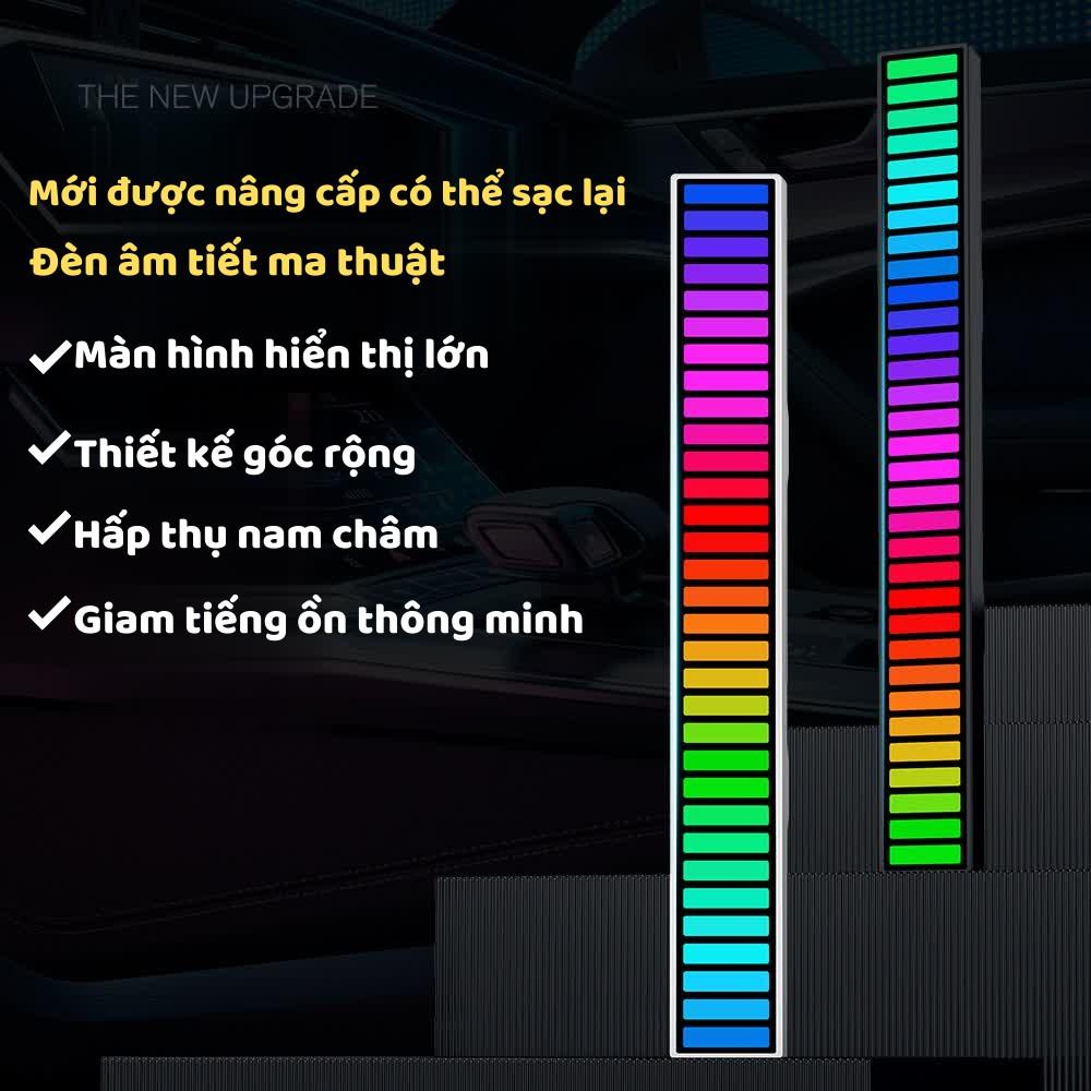 Đèn Led RGB, Thanh Đèn Cảm Ứng Nháy Theo Nhạc Máy Tính, Xe Hơi Điều Khiển Qua APP BLUETOOTH TIME HOME