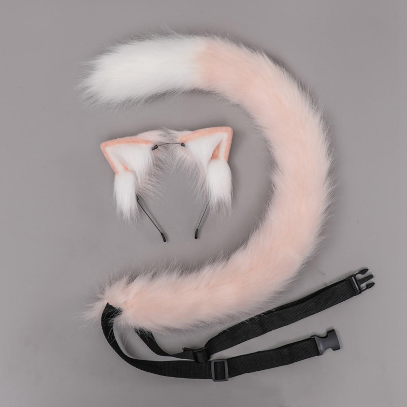And Tail Set Accessories for Cosplay Dress up Stage Shows Pink