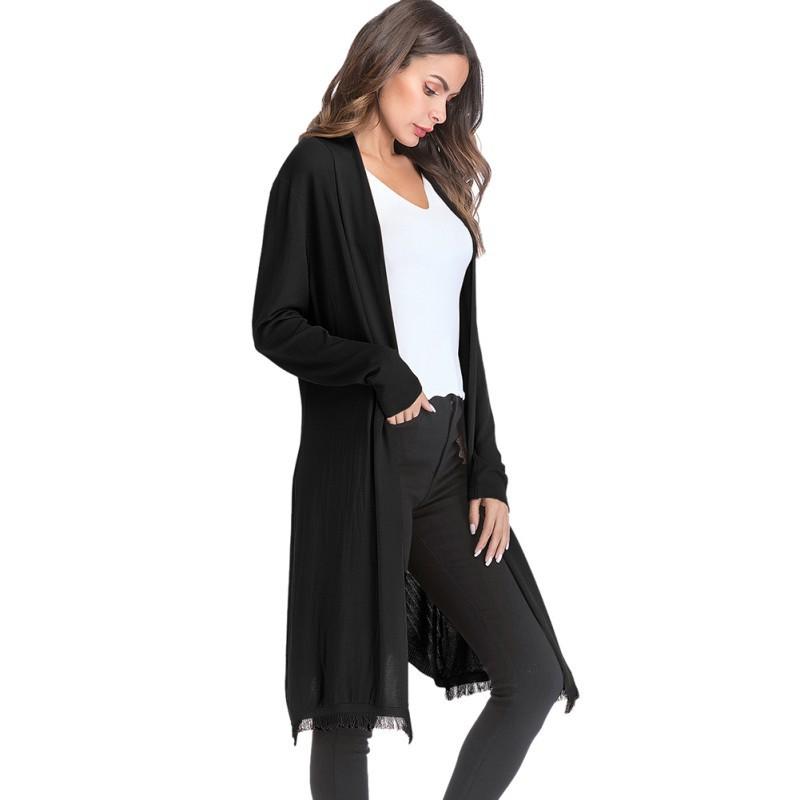 Áo khoác cardigan nữ dài tay màu trơn thời trang