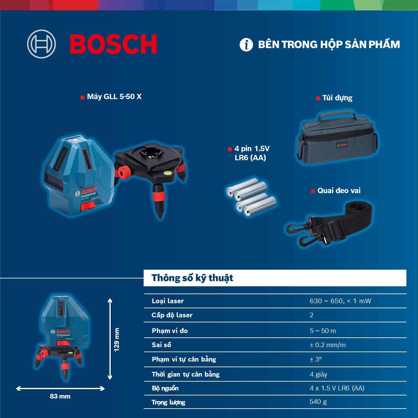 Máy Cân Mực Bosch GLL 5-50 X