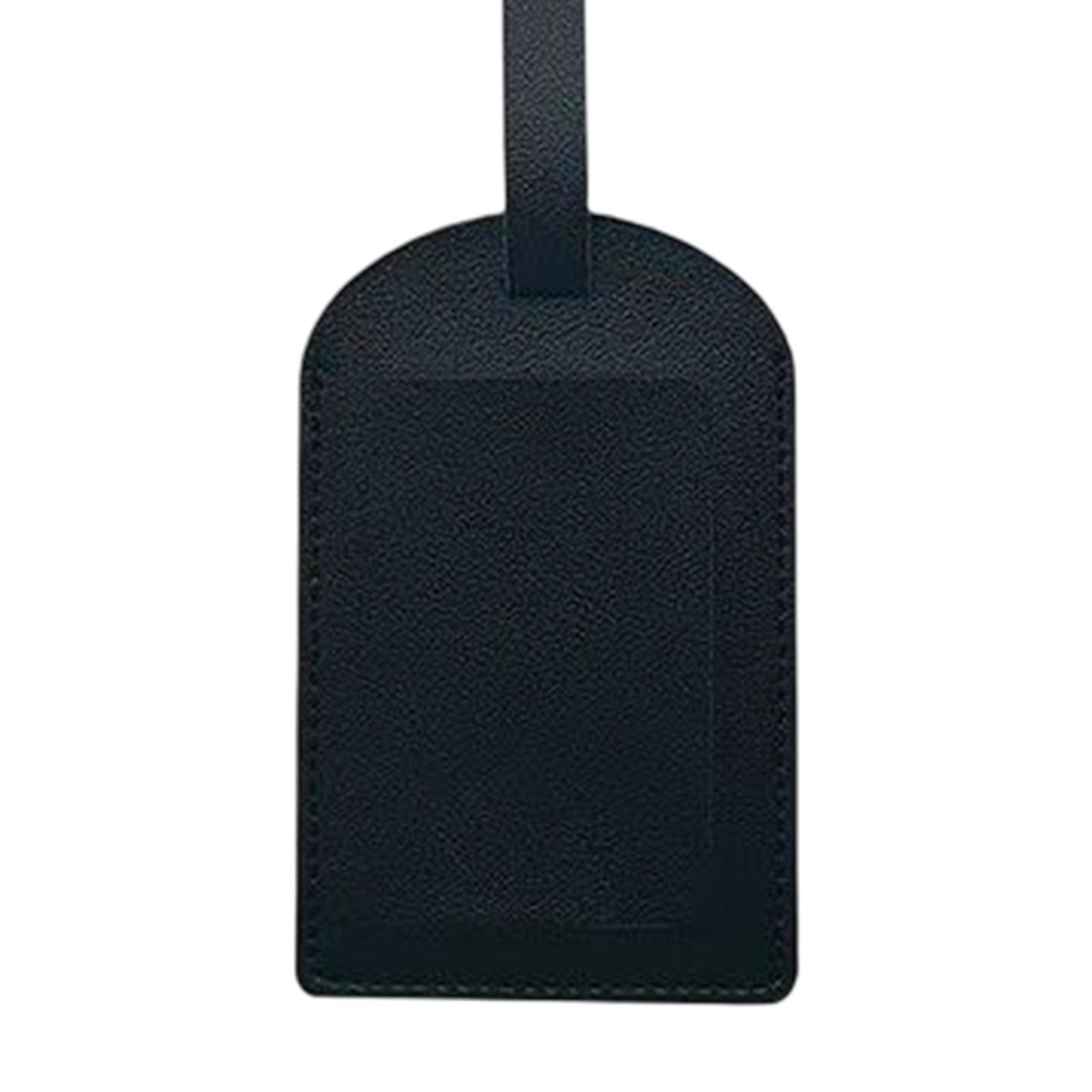 PU Leahter Luggage Tags Travel Accessories Suitcase Tags Privacy Backpack Black