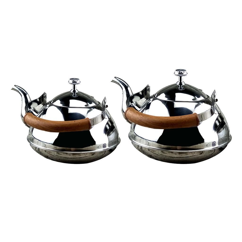 Outdoor Camping Stainless Steel Kettle Kitchen Fast Boil Tea Pot Silver 1.5L 2L