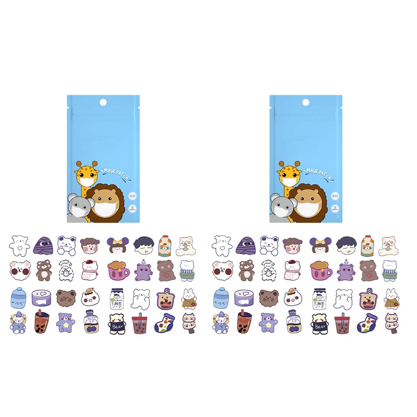 64Pcs Cartoon Fruit Scented Sticker for Face , Easy to Use for Kids