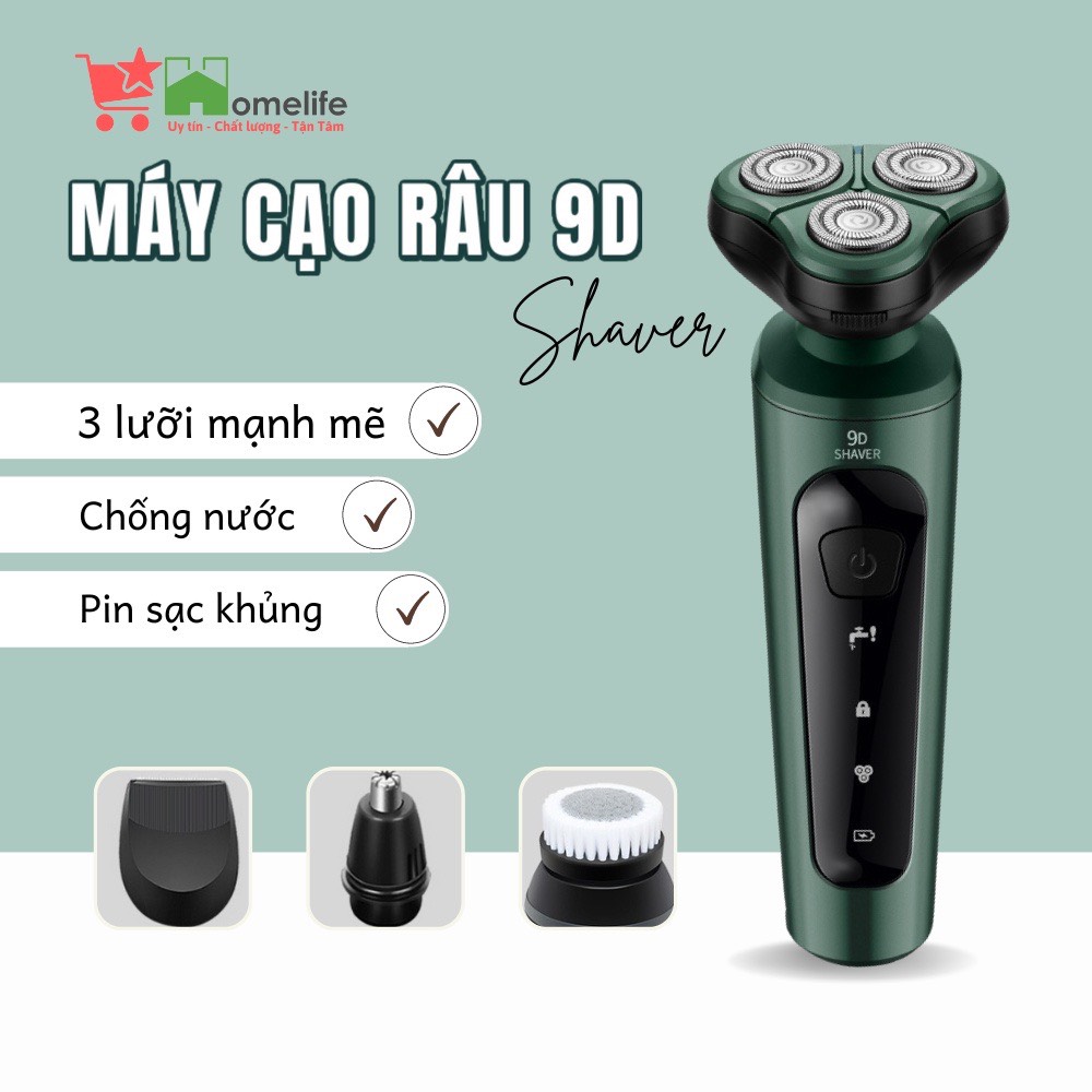 Dây ￼Máy Cạo Râu Nam Shaver 9D Kiêm Tỉa Lông Mũi Cao Cấp