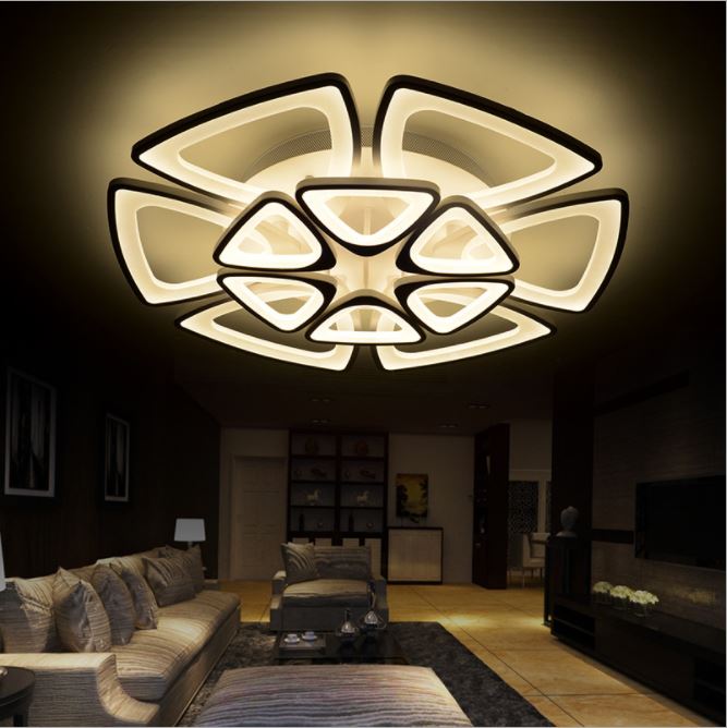 Đèn trần RUBY kiểu dáng sang trọng trang trí nhà cửa, quán cafe - kèm bóng LED chuyên dụng và điều khiển từ xa