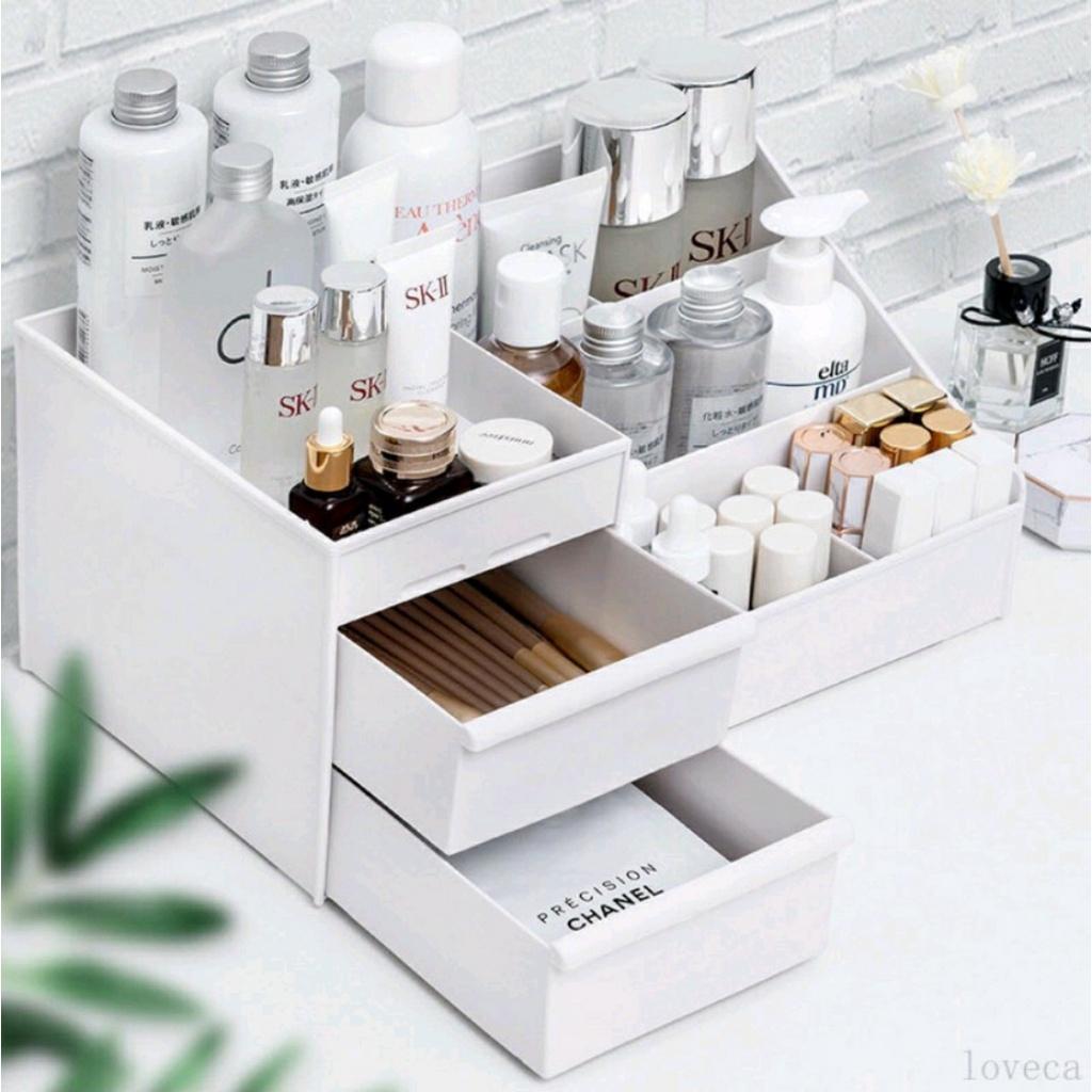 Khay Đựng Mỹ Phẩm, Đựng Đồ Trang Điểm 3 Tầng 2 Ngăn Kéo Tiện Dụng