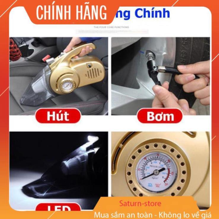 Máy Hút bụi ô tô kiêm bơm lốp 4in1 đa năng -Kiêm Bơm Lốp Xe - Đèn Pin Và Đo Áp Suất Xe _GNG shop