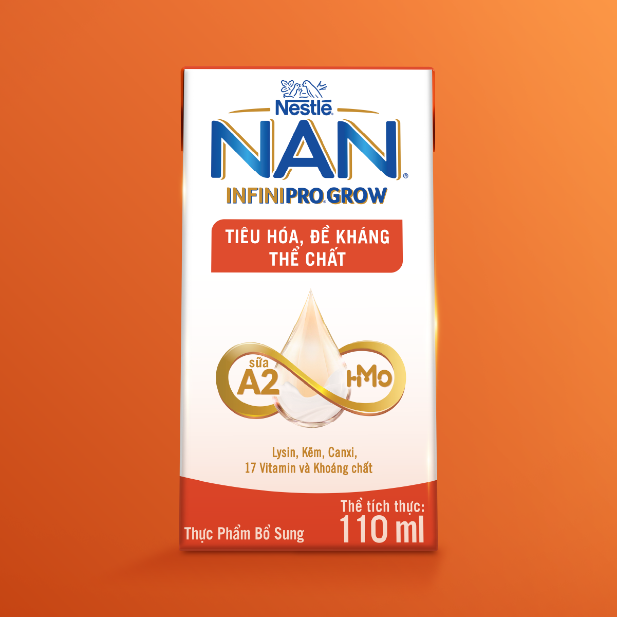 [Tặng Đồ chơi toán học] Thùng 36 hộp sữa pha sẵn Nestle NAN INFINIPRO GROW kết hợp A2, HMO hỗ trợ tiêu hóa,đề kháng &amp; phát triển thể chất 110ml