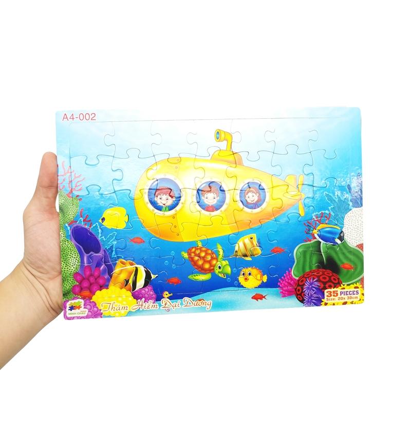 Tranh xếp hình Puzzle Minh Châu: Thám Hiểm Đại Dương - Khổ A4 (35 chi tiết)