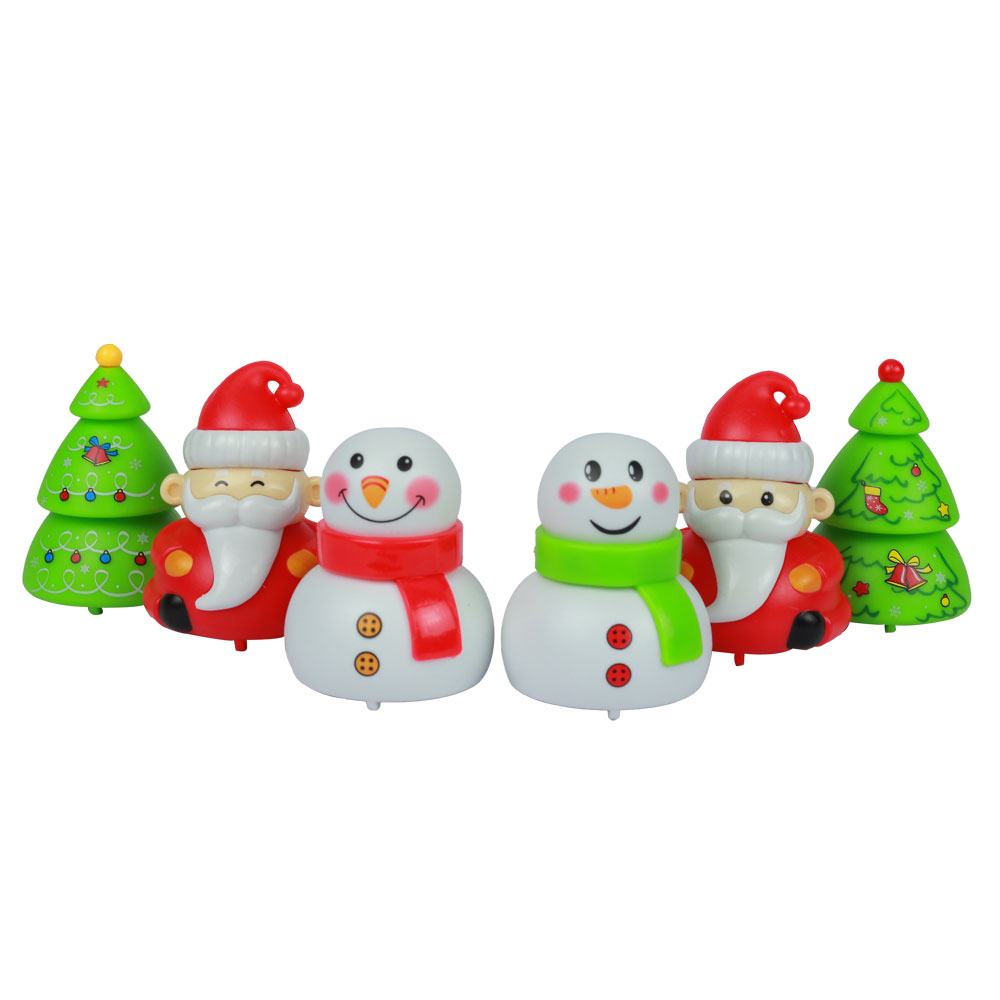 Mini Santa Claus Snowman hình xe chạy thủ công băng trớn ngược đồ chơi trẻ em, Cây thông người tuyết ông già Noel xe đồ chơi chạy thủ công kéo giáng sinh