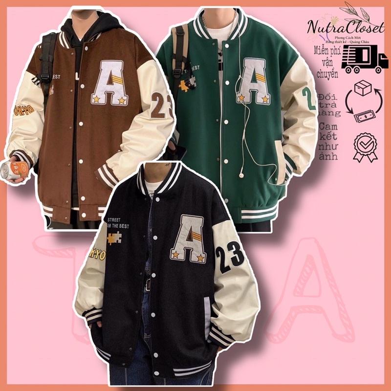 Áo khoác bomber bóng chày nỉ thêu unisex ulzzang nam nữ