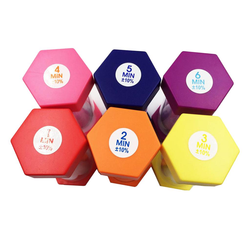 1+2+3+4+5+6 Min Set Sand Timer Hourglass Home Party Children Game Prop