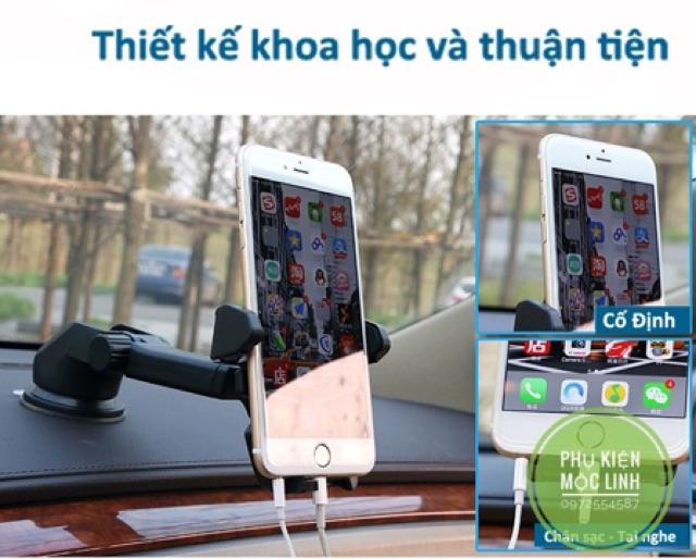 Giá đỡ kẹp điện thoại trên xe hơi xoay 360 độ ô tô ở mọi vị trí kéo gấp thu gọn