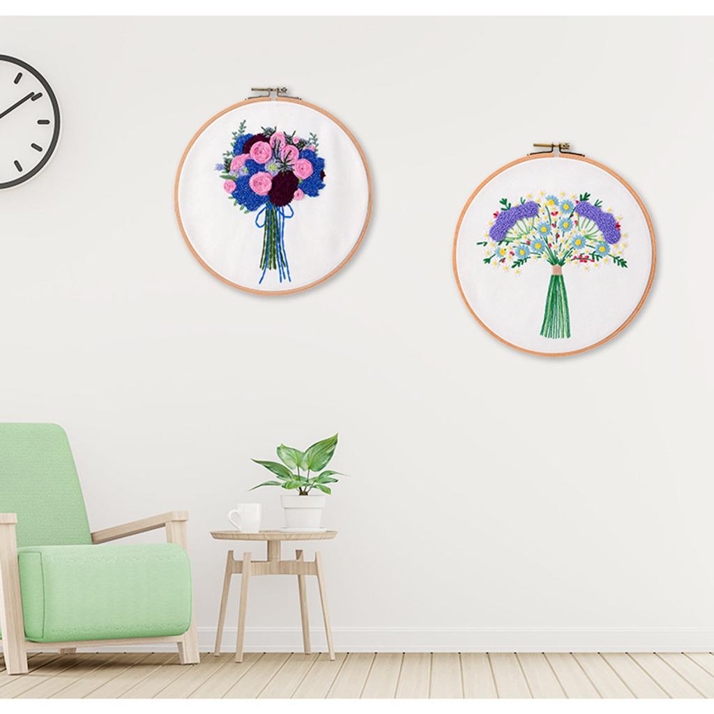 Printed Cross Stitch Kit Embroidery Kits Flower Pattern Crafts Multicolor 1